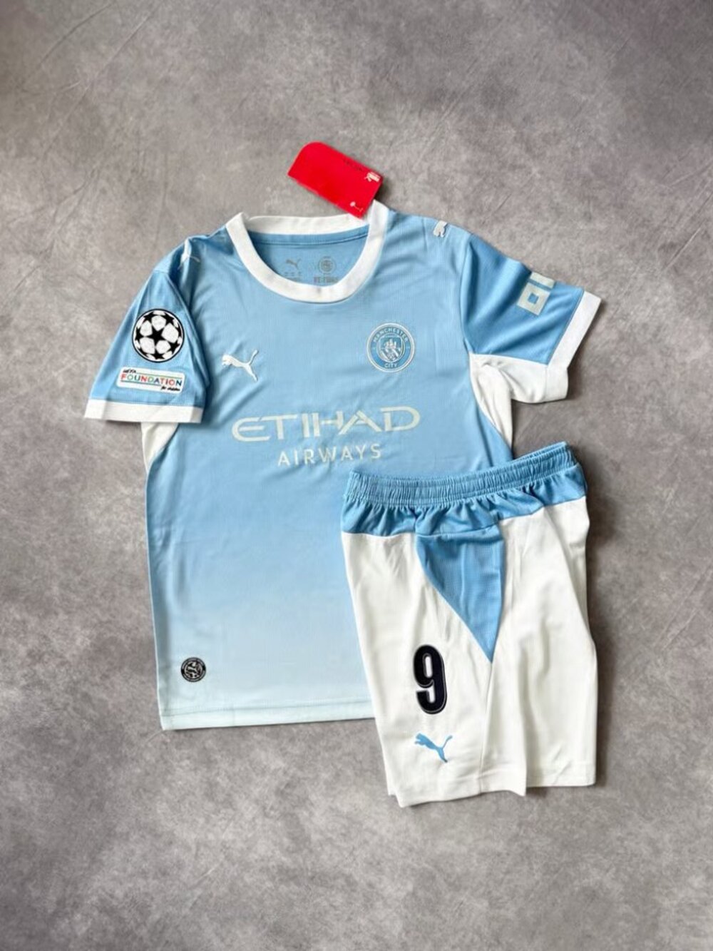 Erling Haaland Blue 26 27 Soccer Jersey Short Set Kit